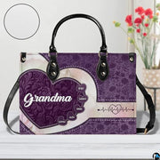 Mothers Day Gift Leather Bag- Personalized Grandmas Purse With Grandkids Names, Grandma Handbag Birthday Gifts For Mom Women