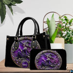 Personalized Halloween Leather Handbag – Custom Witch 3D Printing Effect Purses For Women – Spooky Gothic Shoulder Bag