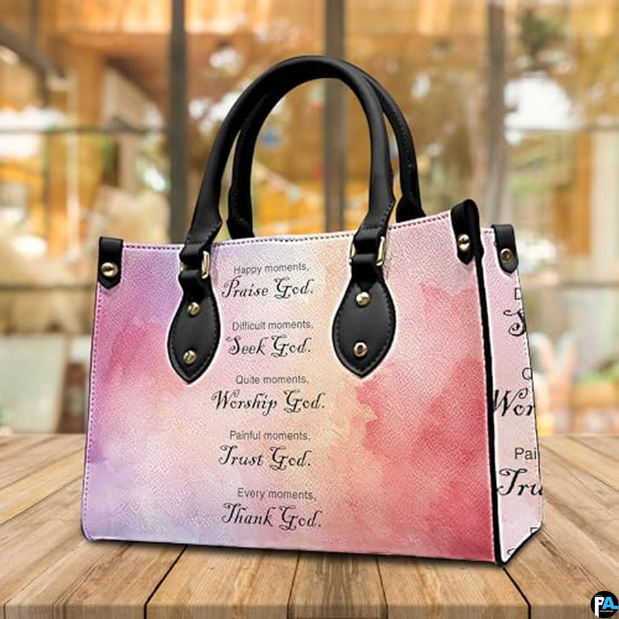 Personalized Watercolor Scripture Handbag for Faith Gift
