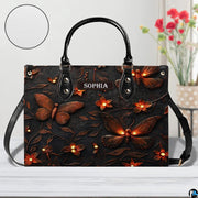 Dimension measurement chart showing medium, large, and extra-large options for the firefly handbag.