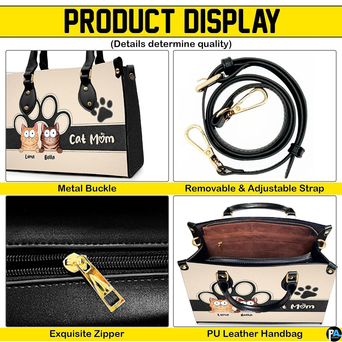 Spacious interior view of tote handbag showing lining and inner compartments