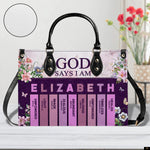 PREAUREUM "{split_values}" Personalized {collection_title} Leather Handbag