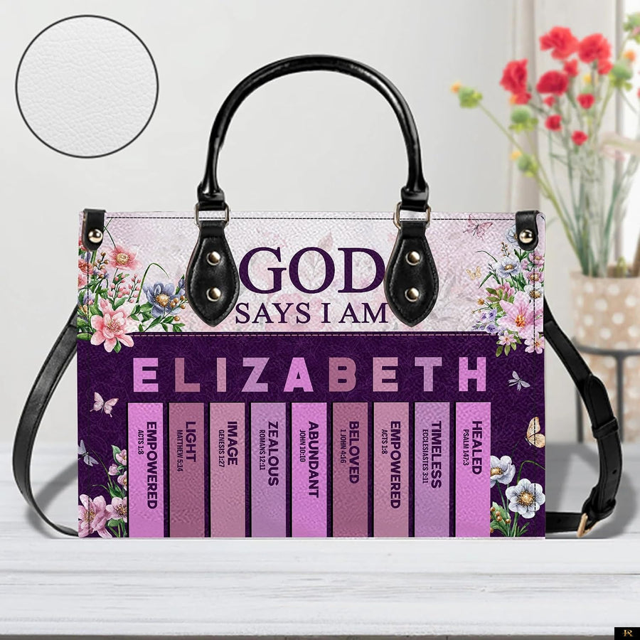 PREAUREUM "{split_values}" Personalized {collection_title} Leather Handbag