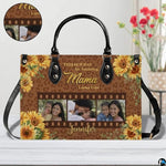 Personalized Leather Tote Bag and Purse for Mom Grandma, Custom Name Tote Bag, Birthday Gift for Mother, Grandma Gift Idea