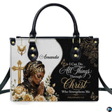 Praying Woman and Golden Cross Handbag and Matching Wallet Set