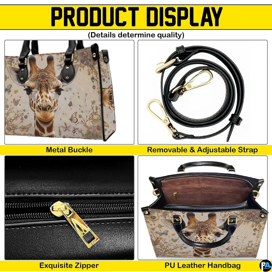 Matching zip wallet featuring the coordinated ornate giraffe portrait and scrollwork design.