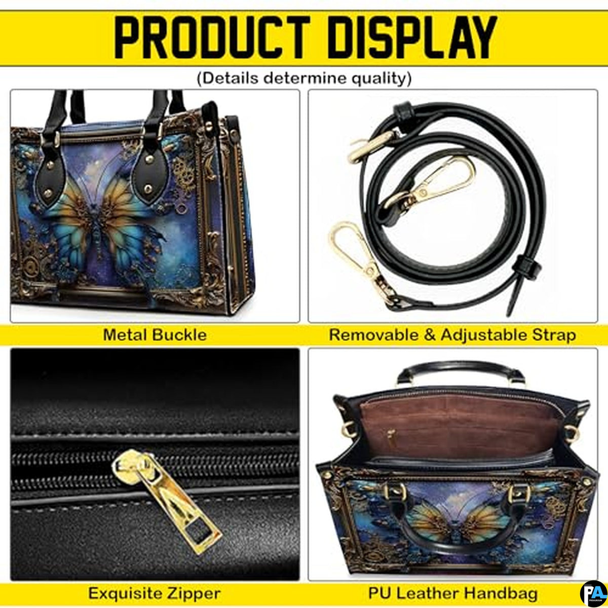 Personalized Steampunk Butterfly Ornate Frame Handbag