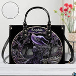 Personalized Halloween Leather Handbag – Custom Witch 3D Printing Effect Purses For Women – Spooky Gothic Shoulder Bag