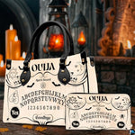 Personalized Board Black Cream Top-Handle Bag for Halloween Accessory