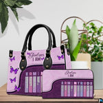 Personalized Christian Affirmations Butterflies Leather Handbag