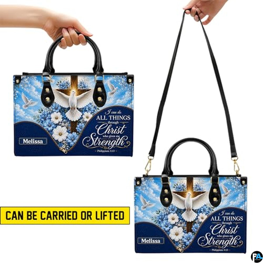 Personalized Christian Floral Handbag for Religious Gift