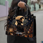 Black Cat Leather Bag – Vintage Cat Art Handbag, Stylish Animal-Themed Purse, Unique Gift for Cat Lovers