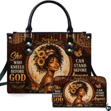 Sunflower Butterfly Portrait Handbag