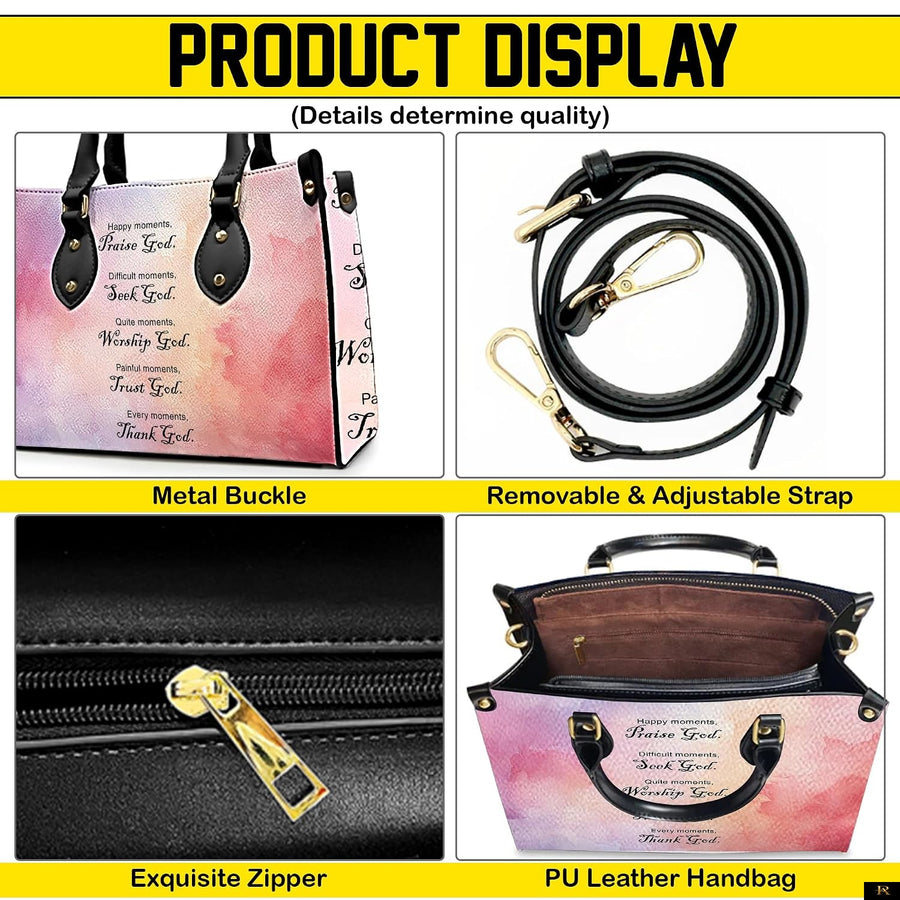 PREAUREUM "{split_values}" Personalized {collection_title} Leather Handbag