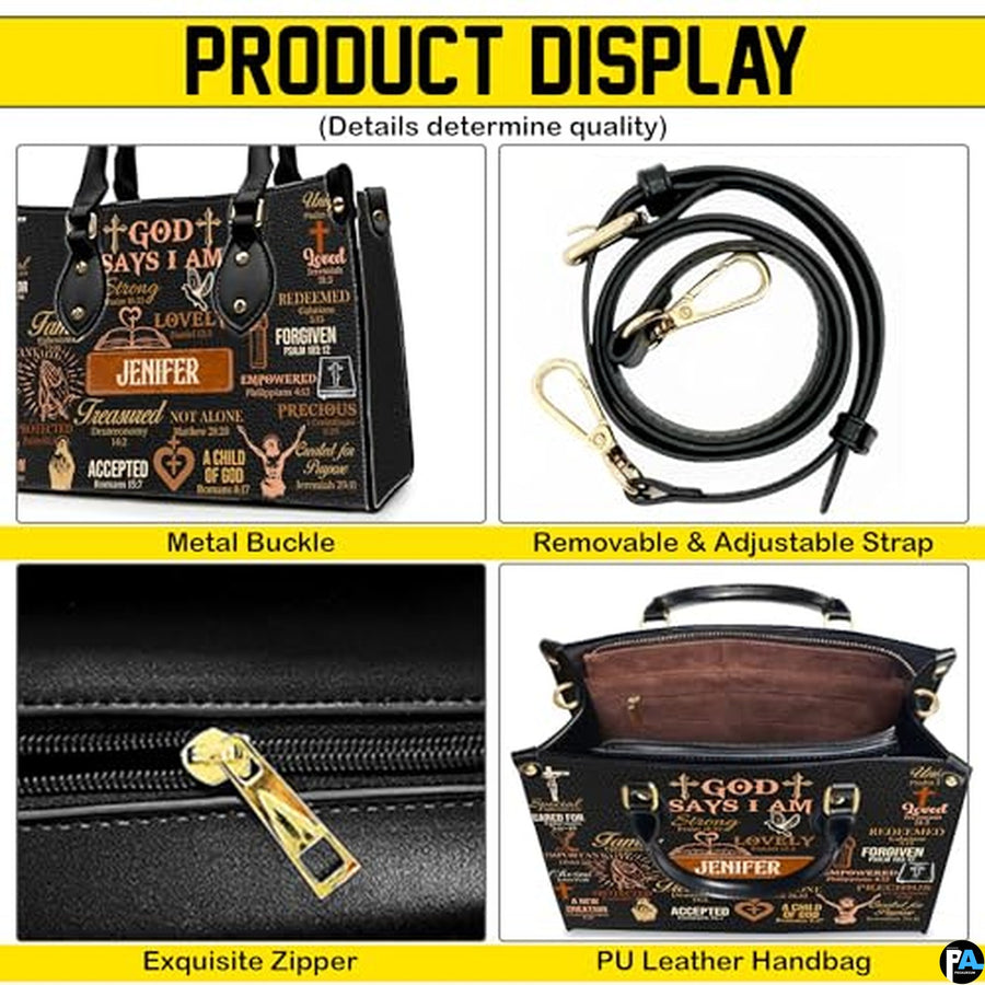 Personalized Christian Leather Handbag For Women, Bible Purse, Religious Bags Christian Gift For Women Her, Jesus Bag