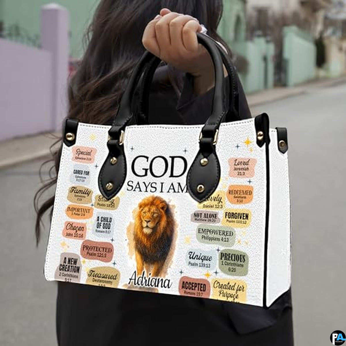 Personalized Christian Leather Handbag For Women, Bible Purse, Religious Bags Christian Gift For Women Her, Jesus Bag
