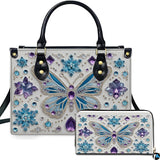 Frozen Crystal Butterfly Handbag and Matching Wallet Set