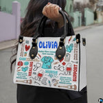 Personalized Nurse Leather Bag – Custom Medical Handbag & Purse Set with Name Gifts for Nursing Student Christmas Gift