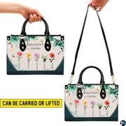 Mothers Day Gift Leather Bag- Personalized Grandmas Purse With Grandkids Names, Grandma Handbag Birthday Gifts For Mom Women