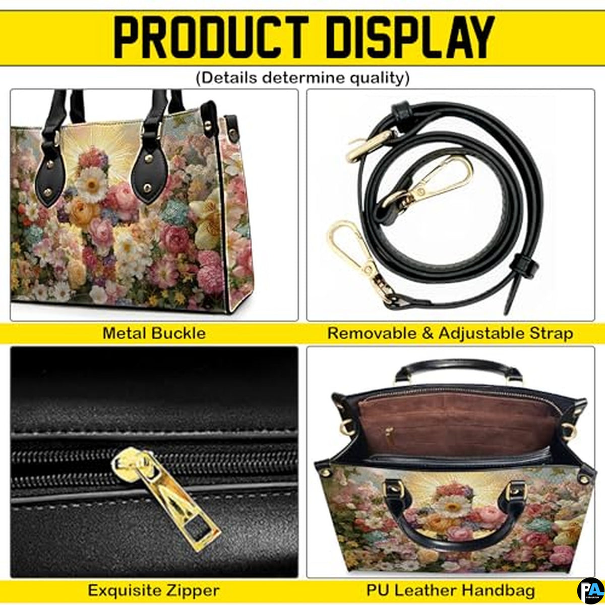 Custom Catholic Virgin Mary Leather Bag, Personalized Name Handbags and Purses for Christian Women Religious Bag Gifts