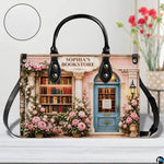 Personalized Book Lover Leather Handbag for Women, 3D Bookstore Library Tote Bag, Literary Gift for Readers, Bookworms