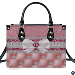 Personalized Pink Quilted Jewel Bow Handbag, Removable Strap