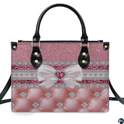 Personalized Pink Quilted Jewel Bow Handbag, Removable Strap