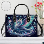Personalized Dragon Leather Handbag, Fantasy Gothic Purse for Women, Mythical Shoulder Bag Gift for Dragon Lovers