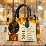 Perspective display of sunflower crown afro art accessory arranged near daylight windows.