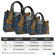 Measurement comparison graphic showing dimensional variations for Christian cross butterfly handbag