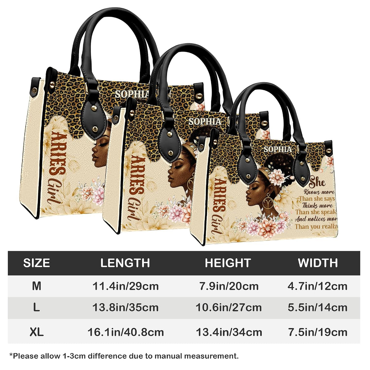 PREAUREUM "{split_values}" Personalized {collection_title} Leather Handbag
