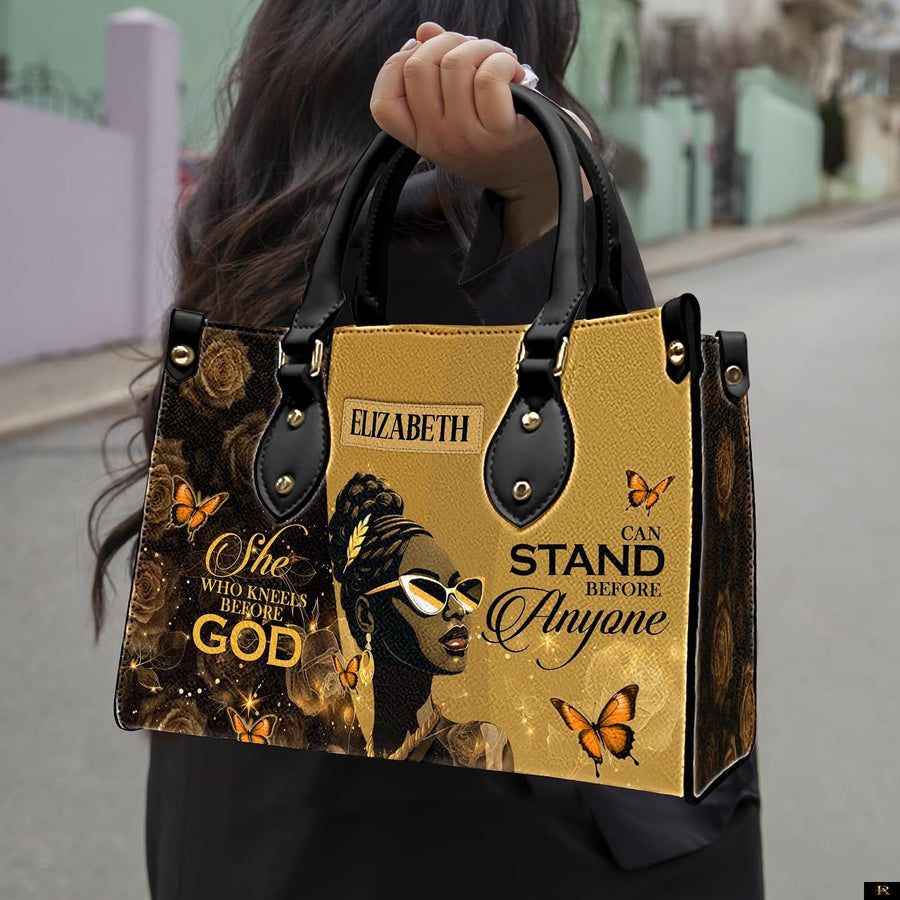 PREAUREUM "{split_values}" Personalized {collection_title} Leather Handbag