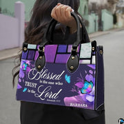 Personalized Christian Leather Handbag, Jesus Christian Tote Bag, Bible Purse, Religious Bags Gift for Mom, Women