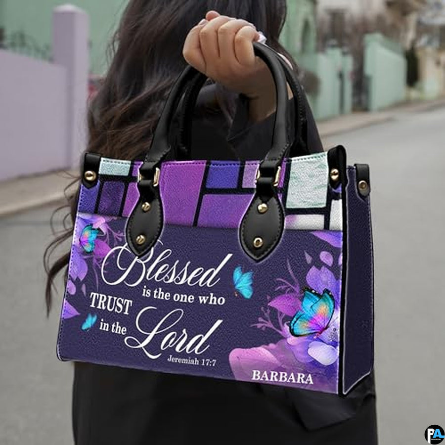 Personalized Christian Leather Handbag, Jesus Christian Tote Bag, Bible Purse, Religious Bags Gift for Mom, Women