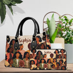 PREAUREUM "{split_values}" Personalized {collection_title} Leather Handbag