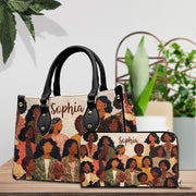 PREAUREUM "{split_values}" Personalized {collection_title} Leather Handbag