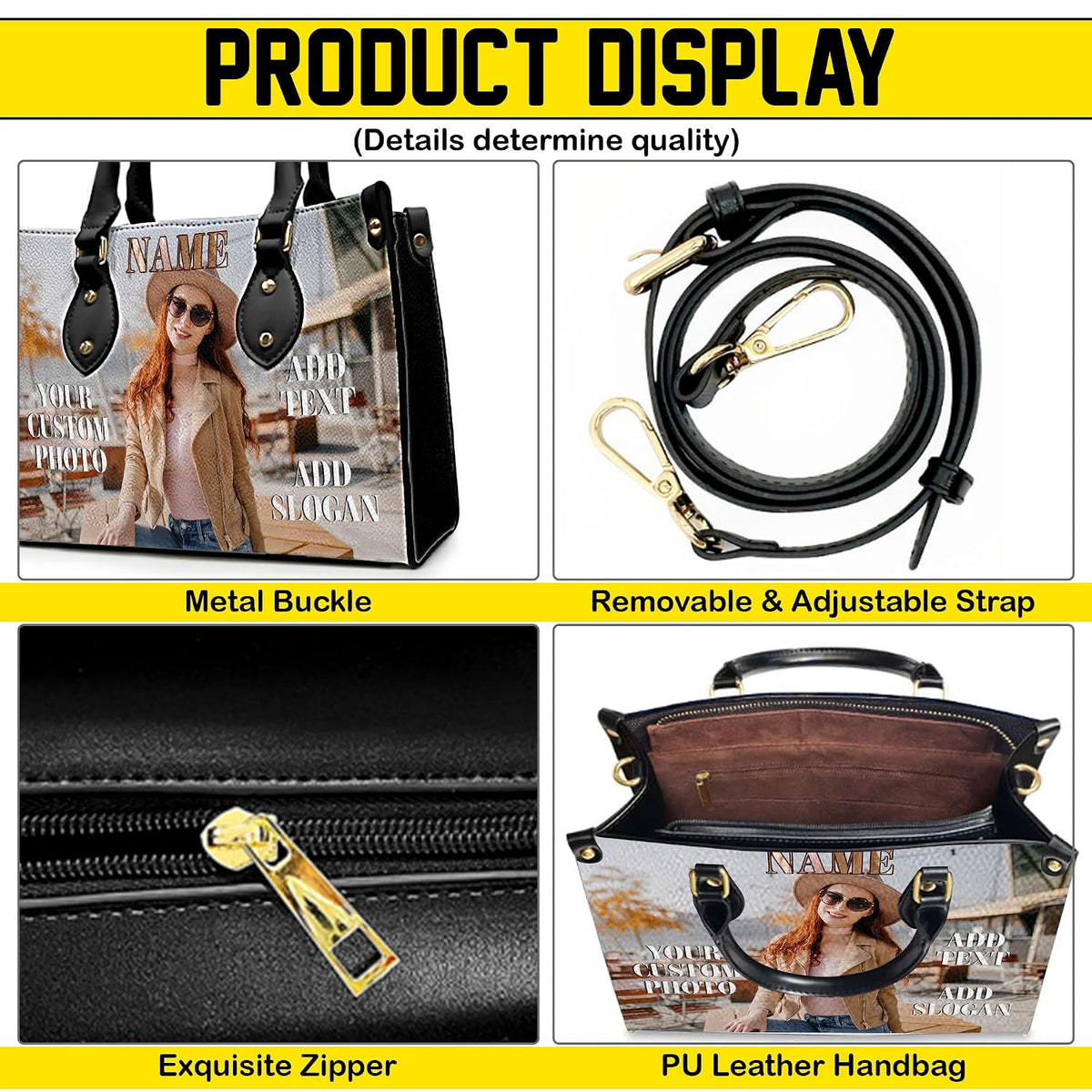 PREAUREUM "{split_values}" Personalized {collection_title} Leather Handbag