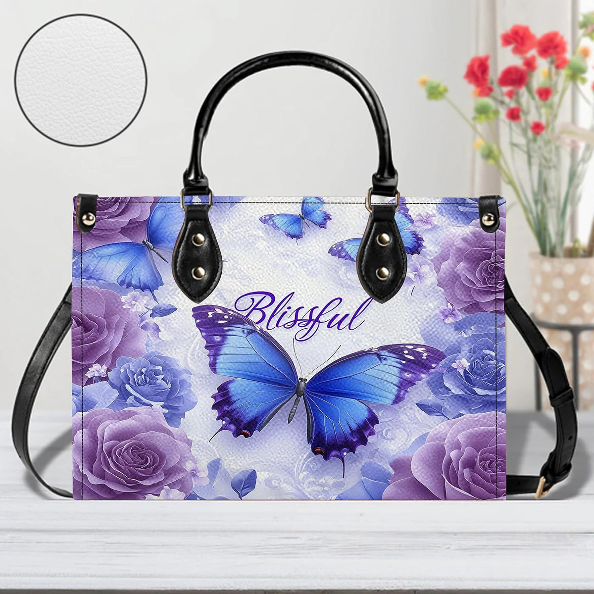 PREAUREUM "{split_values}" Personalized {collection_title} Leather Handbag