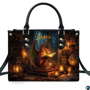 Lifestyle context presentation displaying the scholarly dragon artwork in an everyday environment