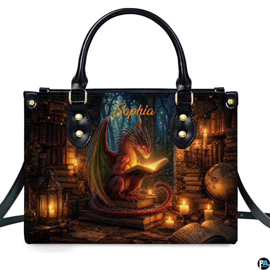 Lifestyle context presentation displaying the scholarly dragon artwork in an everyday environment