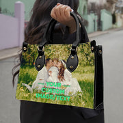 PREAUREUM "{split_values}" Personalized {collection_title} Leather Handbag