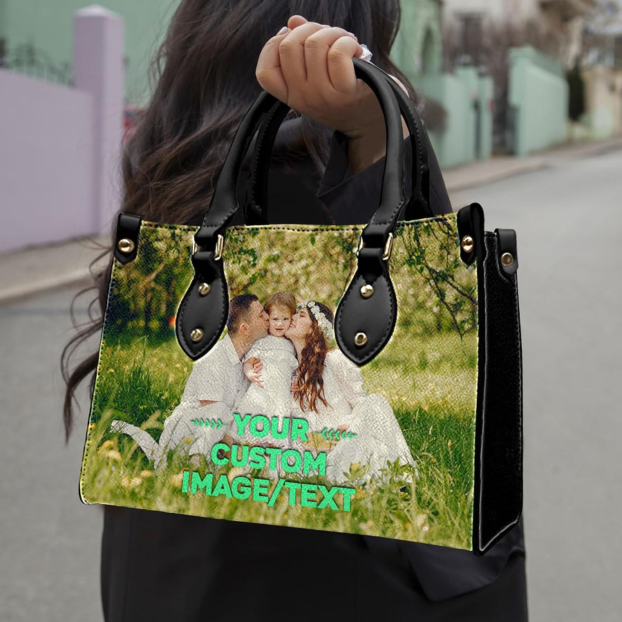 PREAUREUM "{split_values}" Personalized {collection_title} Leather Handbag