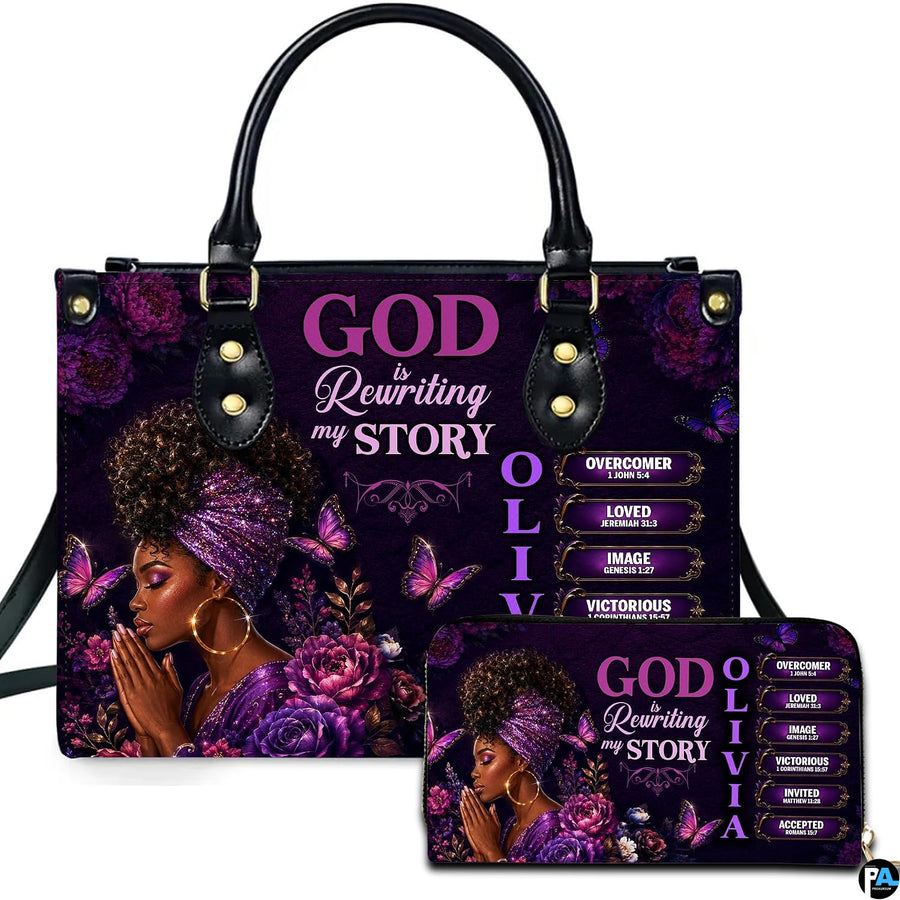 Personalized African American Leather Bag, African Purse, Gifts for Black Girl Women, Black History Handbags