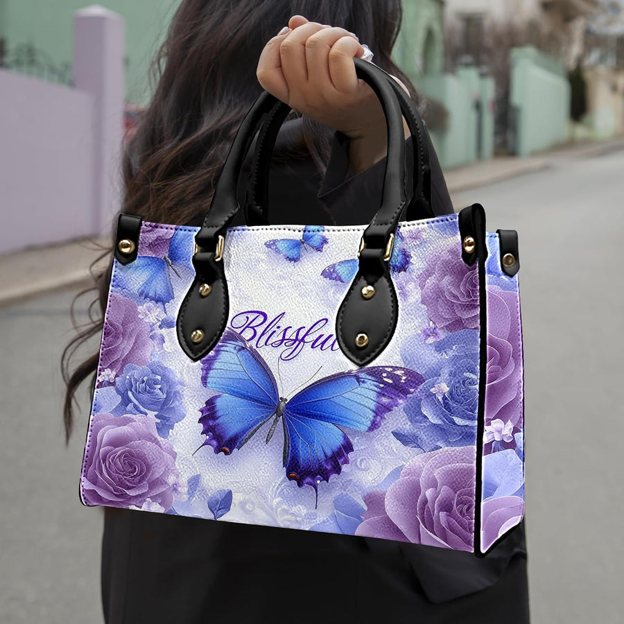 PREAUREUM "{split_values}" Personalized {collection_title} Leather Handbag