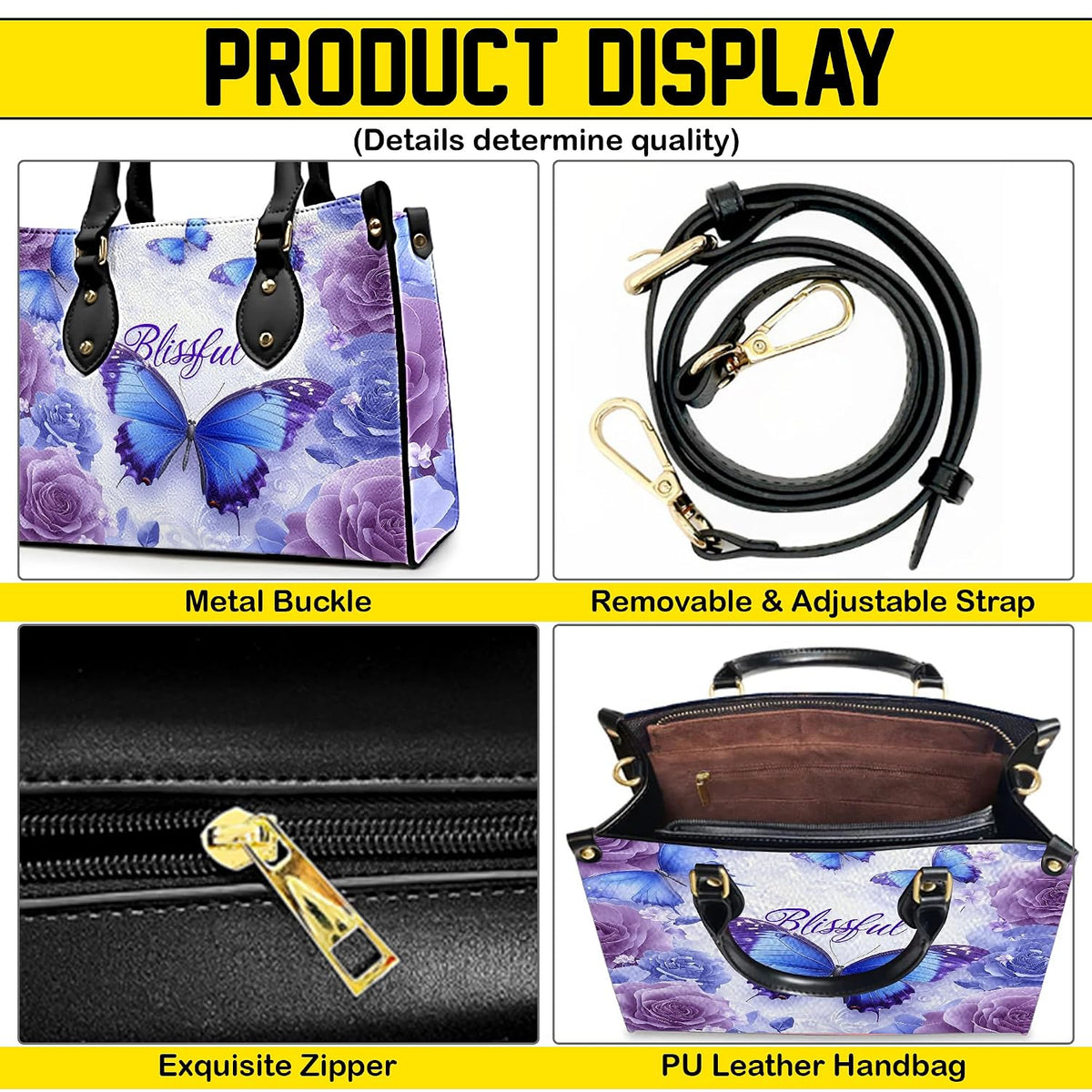 PREAUREUM "{split_values}" Personalized {collection_title} Leather Handbag