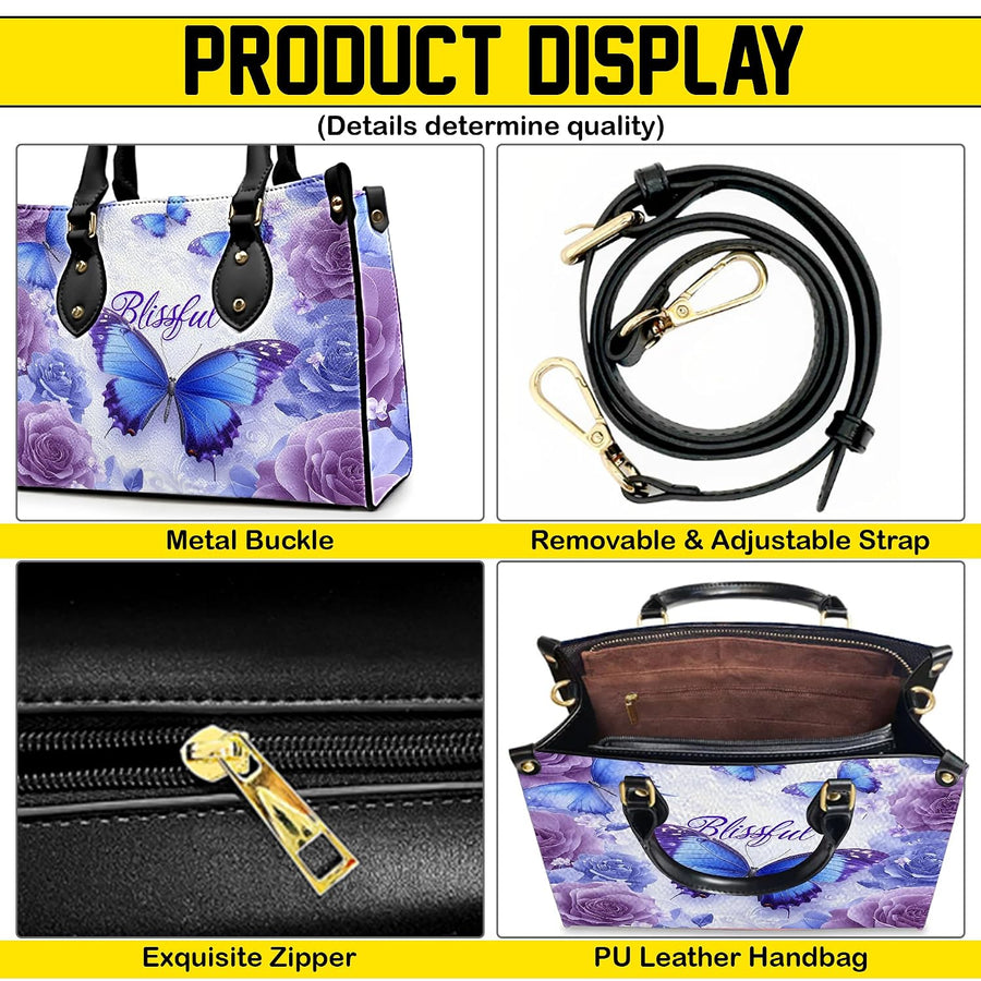 PREAUREUM "{split_values}" Personalized {collection_title} Leather Handbag