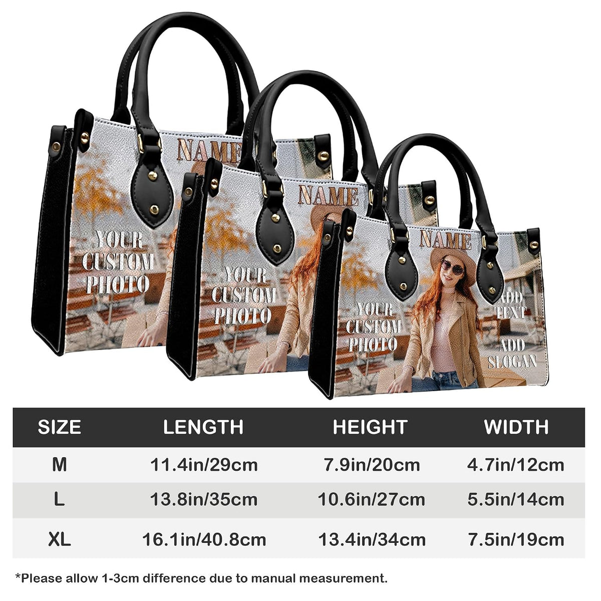 PREAUREUM "{split_values}" Personalized {collection_title} Leather Handbag