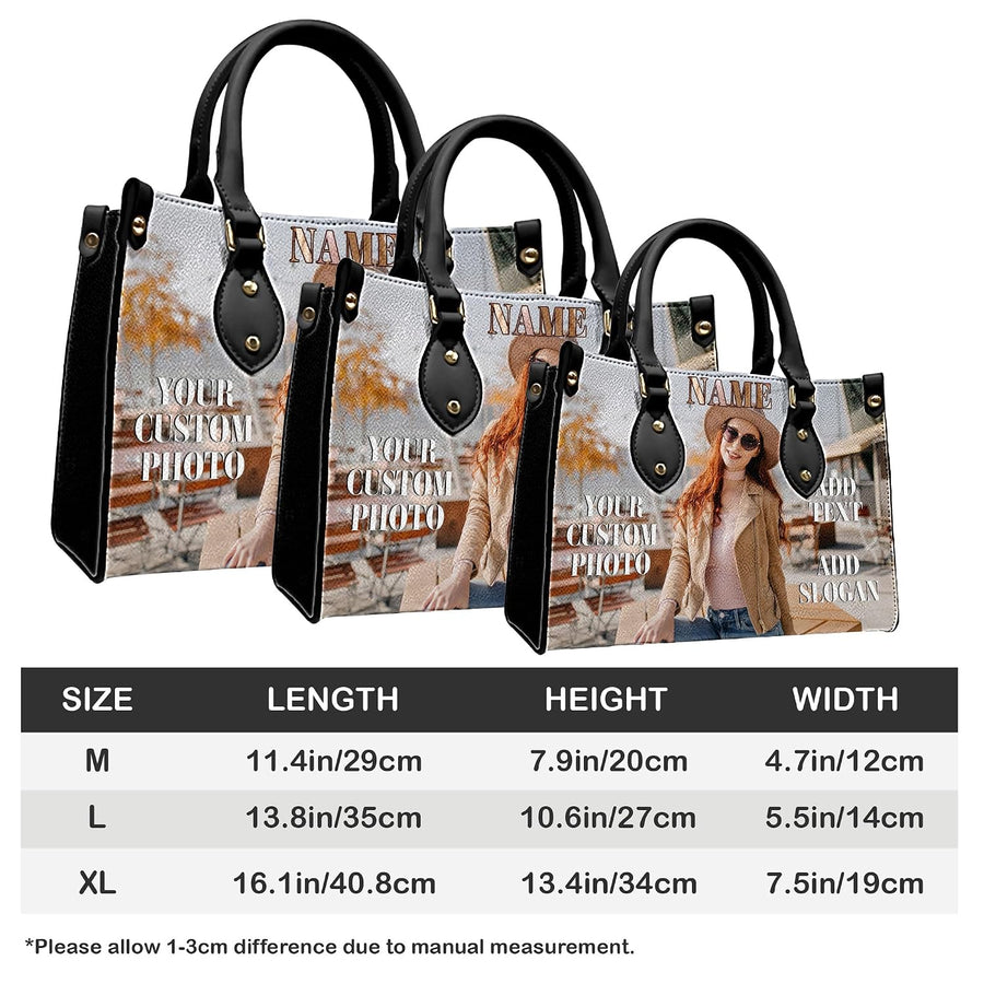 PREAUREUM "{split_values}" Personalized {collection_title} Leather Handbag