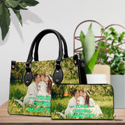 PREAUREUM "{split_values}" Personalized {collection_title} Leather Handbag