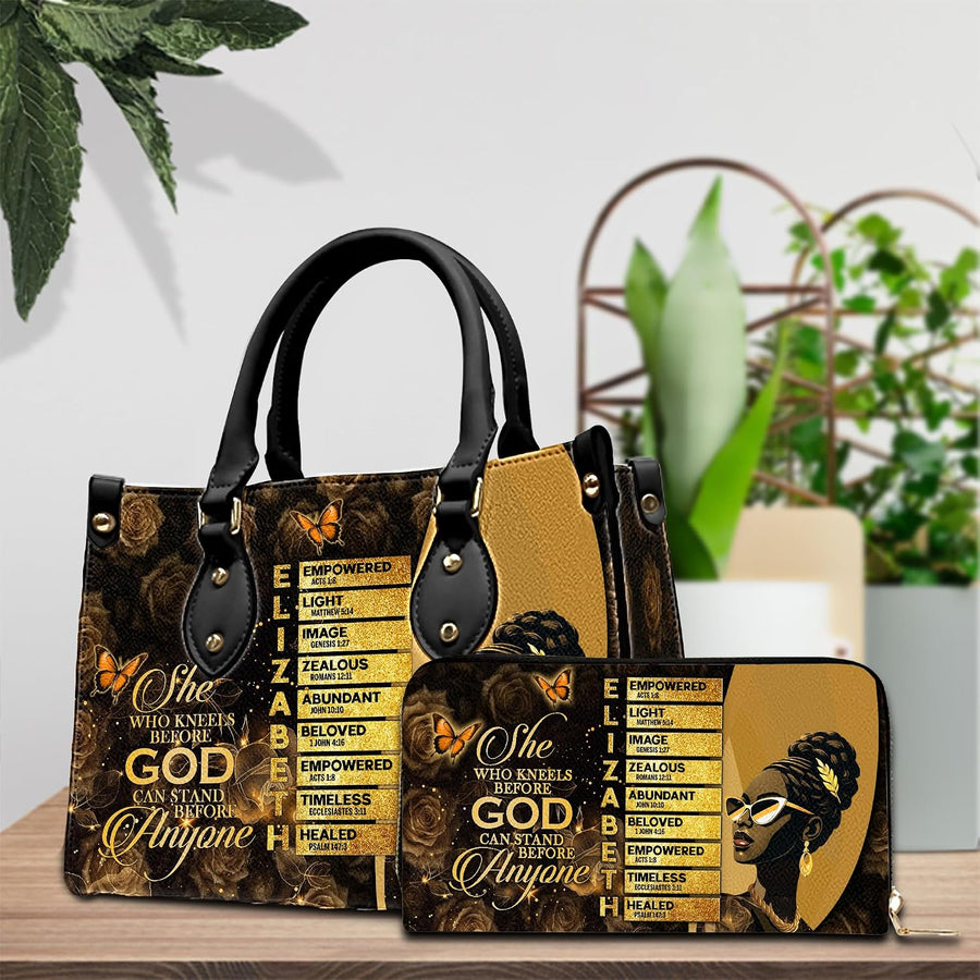 PREAUREUM "{split_values}" Personalized {collection_title} Leather Handbag